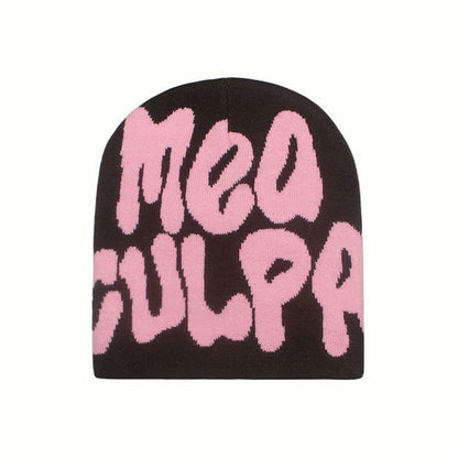YUERFEILA Women Graphic Skull Beanie Warm Winter Hat Acrylic Spider-White&Black