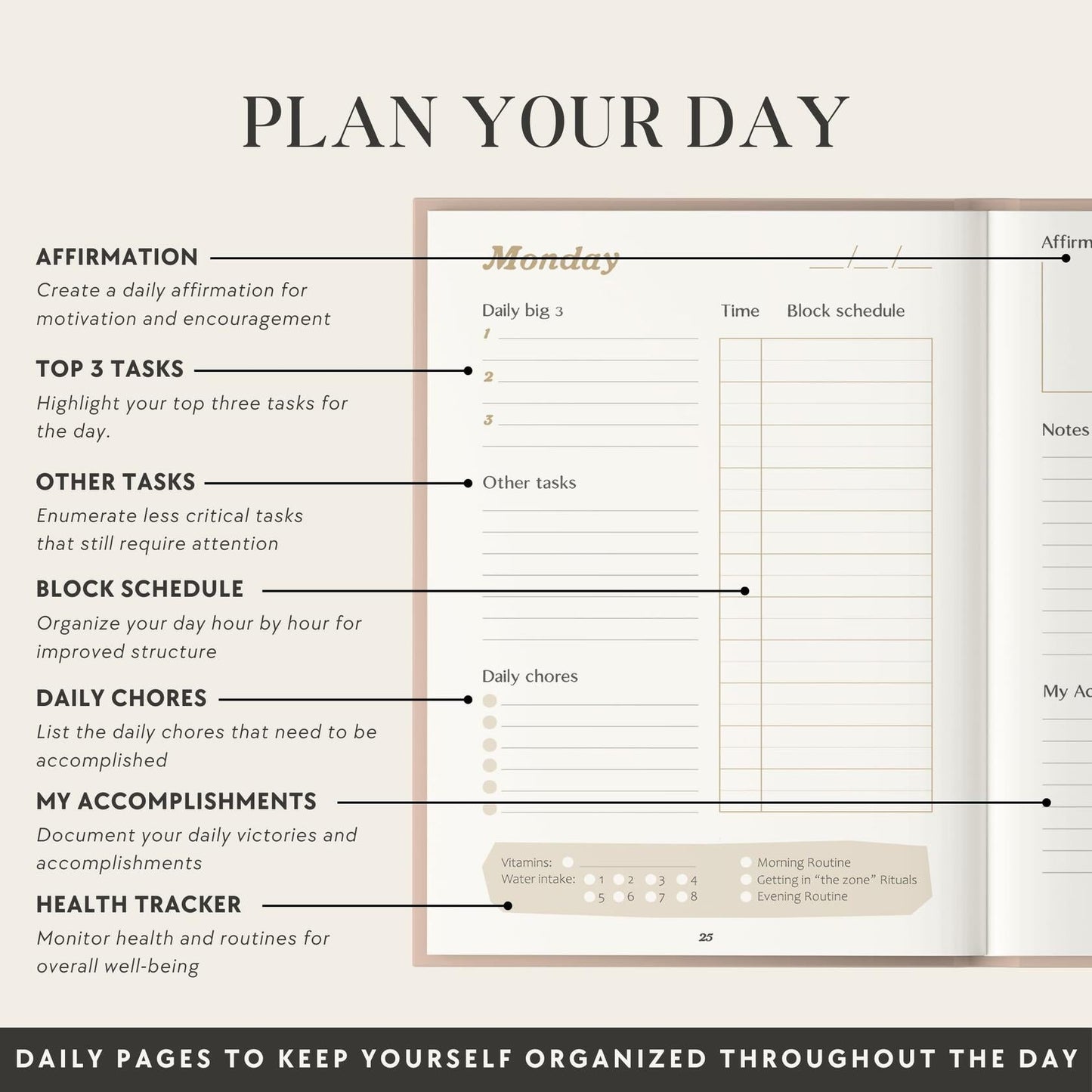 The ADHD Planner for Adults Undated Daily & Weekly Journal 90 Days Habit Tracker