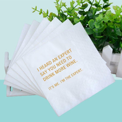 VOWFOO Funny Quotes Cocktail Napkins Birthday Bachelorette Party 100pcs