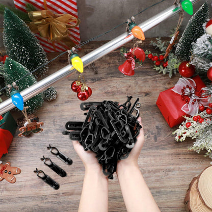 Blulu 25 Pcs Light Clips Hooks Gutter Clips for C9 C7 C6 Roof Black