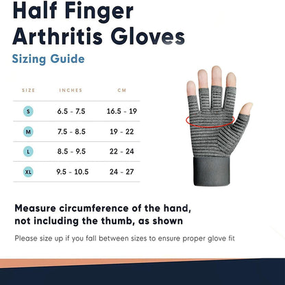 VigorGlove Copper Fit Arthritis Gloves Adjustable Belt Anti-Slip Black 2P Size L