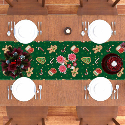 Rvsticty Linen Christmas Table Runner Winter Xmas Decorations 13x72"
