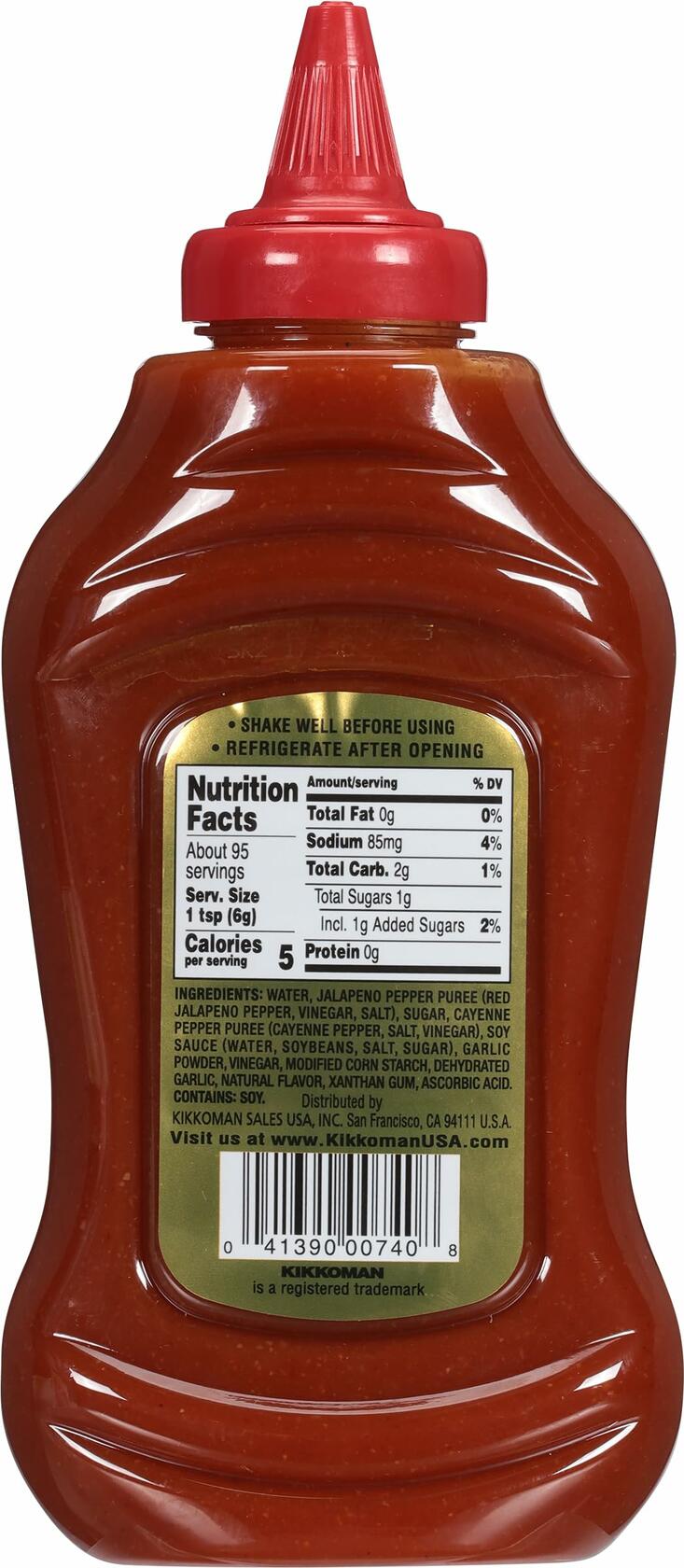 BestBy07/25 Kikkoman Gluten-Free Sriracha Hot Chili Sauce 20oz Tamari Soy