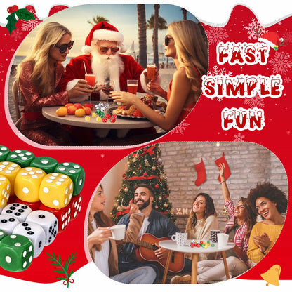 [Like New] Shappy Christmas Party Dice Game Set 4 Sets 4 Colored Dice Storage Box 4 Players