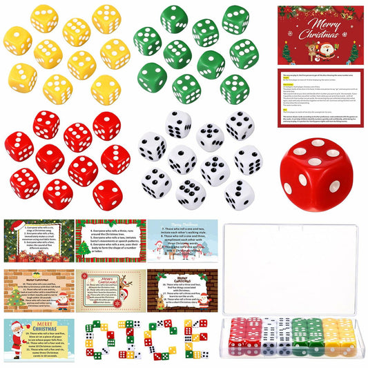[Like New] Shappy Christmas Party Dice Game Set 4 Sets 4 Colored Dice Storage Box 4 Players