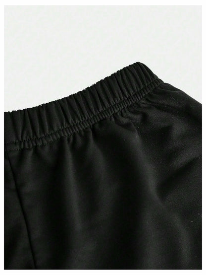 RoseSeek Girl's Wide Leg Star Print Sweatpants High Waist Black Size 12Y