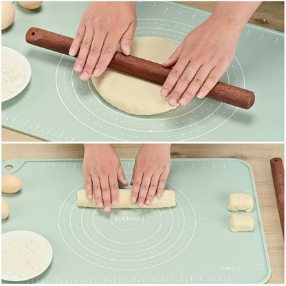 [Like_new] EuChoiz Silicone Pastry Mat 24x16 Extra Thick Non Stick Baking Mat Green