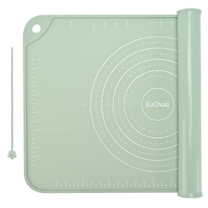 [Like_new] EuChoiz Silicone Pastry Mat 24x16 Extra Thick Non Stick Baking Mat Green