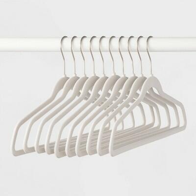 [Like New] Brightroom 10pk White Velvet Flocked Clothes Hangers Sweaters Dresses