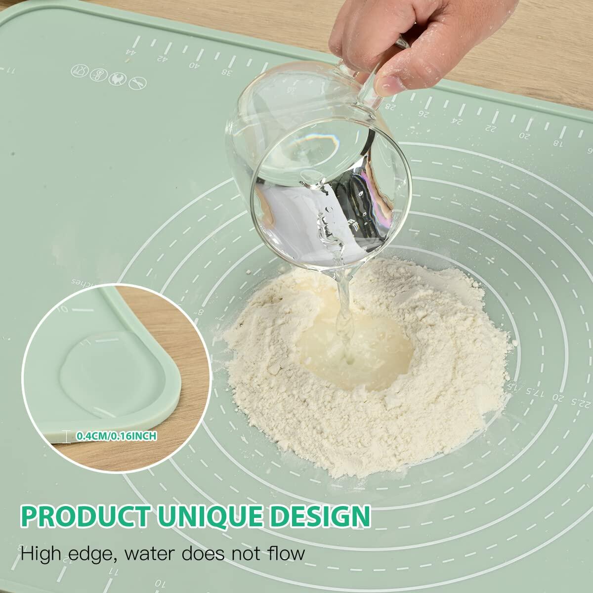 [Like_new] EuChoiz Silicone Pastry Mat 24x16 Extra Thick Non Stick Baking Mat Green