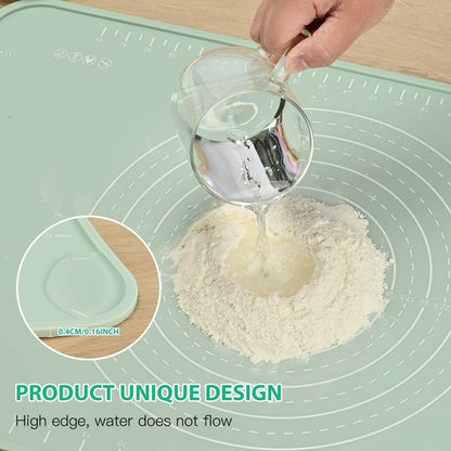 [Like_new] EuChoiz Silicone Pastry Mat 24x16 Extra Thick Non Stick Baking Mat Green