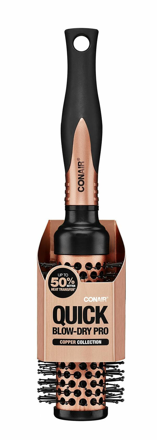 Conair Quick Blow Dry Pro Round Brush Small Copper Nylon Bristles