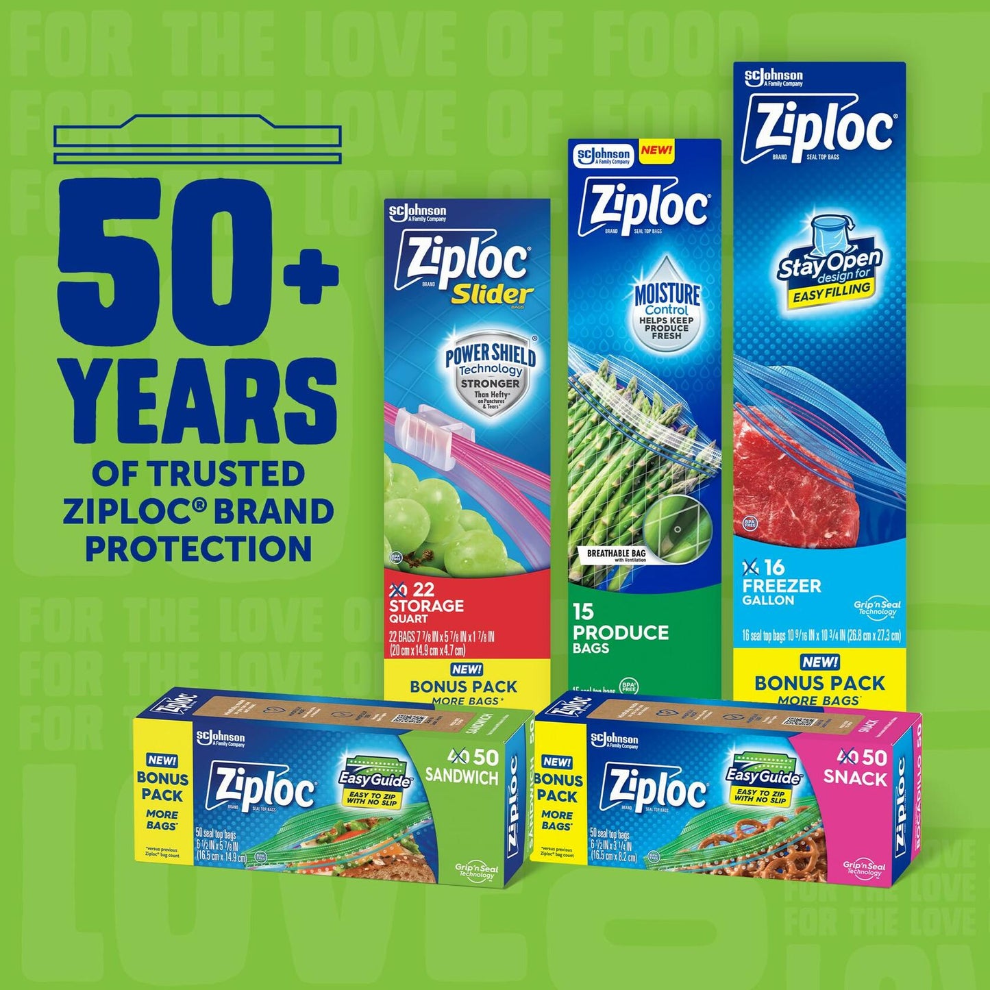[Like New] Ziploc Sandwich & Snack Bags 105 Count EasyGuide Grip n Seal Storage