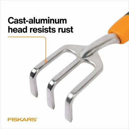 Fiskars Ergo Cultivator Heavy Duty Garden Tool with Hanging Hole 12"