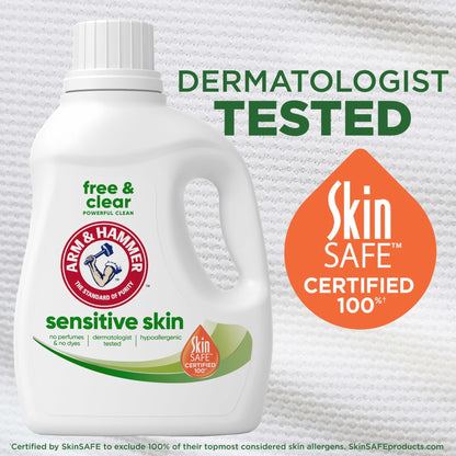 ARM & HAMMER Sensitive Skin Free&Clear Liquid Laundry Detergent 105oz 105 Loads