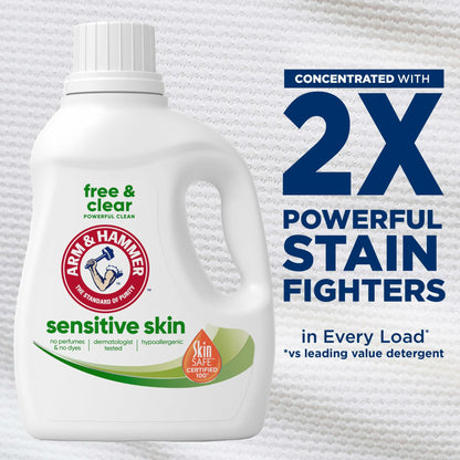 ARM & HAMMER Sensitive Skin Free&Clear Liquid Laundry Detergent 105oz 105 Loads