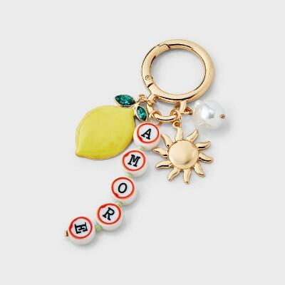 Lemon and Amour Beaded Bag Charm - A New Day™