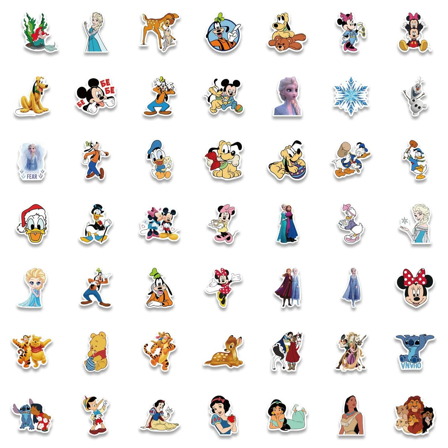 WDWLL 100 Cute Cartoon Vinyl Stickers for Laptop Skateboard Water Bottles