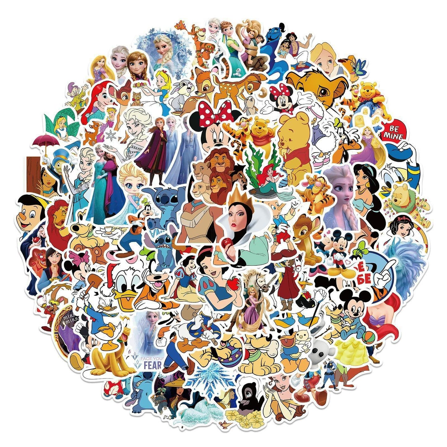 WDWLL 100 Cute Cartoon Vinyl Stickers for Laptop Skateboard Water Bottles
