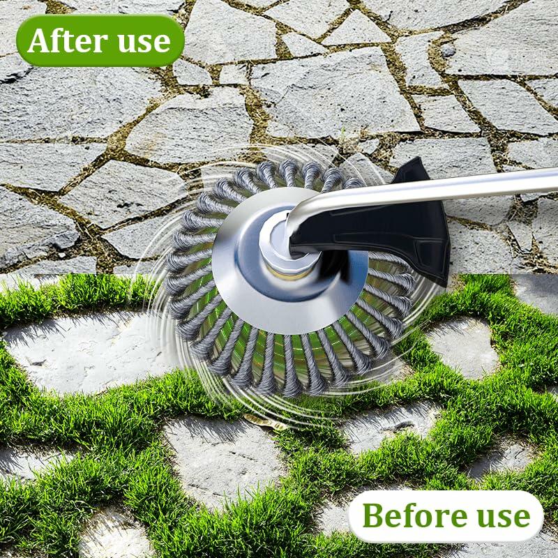 Thanps Steel Wire Rotary Weed Brush Cutter Head 6 inch Universal Adapter
