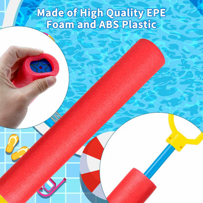 Xouduxpl Pool Foam Blaster Water Guns 6 Pack, Lightweight, 38ft Range, Rainbow