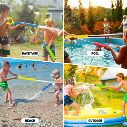 Xouduxpl Pool Foam Blaster Water Guns 6 Pack, Lightweight, 38ft Range, Rainbow