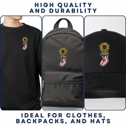 EMBRO BOF Sunflower Iron On Patch 3.5in Colorful Embroidered Flower