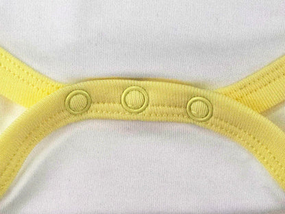 HippoHugs Organic Cotton Baby Sleeveless Footless Romper Yellow Bunny Size 3-6M