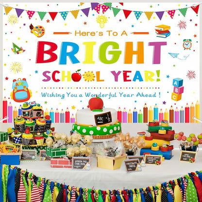 AIBIIN Back to School Photography Backdrop Black 70.8x43.3in Polyester