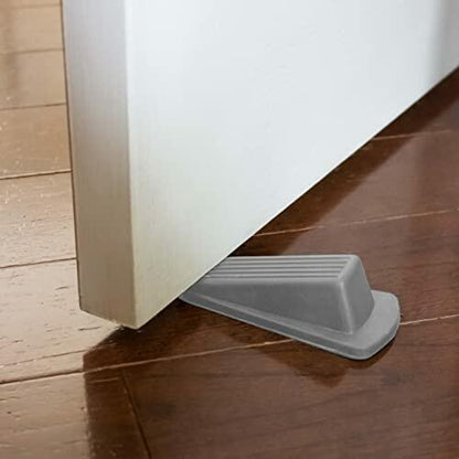 [Like New] S&T INC. Heavy Duty Rubber Door Stopper Gray 4.8x2.2x1.3in 4 Pack