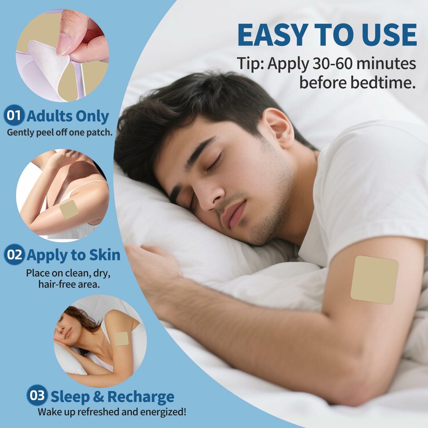 Bodybay Sleep Patches Natural Plant Extract Night Rest 60 PCS Color 1