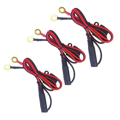 LECODO 3 Pack SAE to O Ring Terminal Cable 2FT Battery Charger Adapter