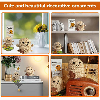 Mini Positive Potato Doll 3in Knit Plush with Card Cute Gift for Friends Family