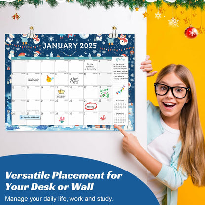 Gannyfer Large Desk Calendar 2025-2026 22x17 Planner with To-Do List Snow