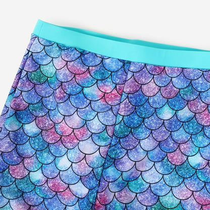 PATPAT Girls 2-Piece Tankini Swimsuit Set Bluegreen Fish Mermaid Size 8-9 Years