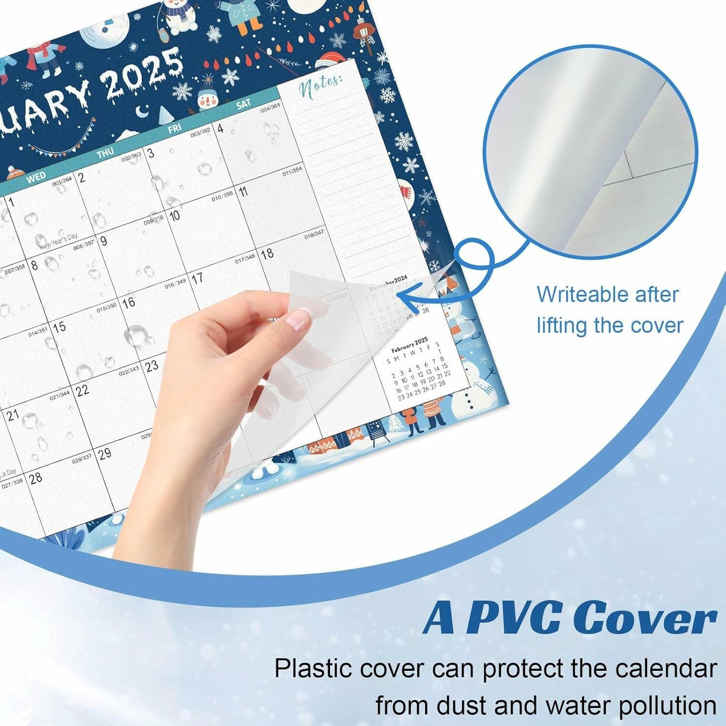 Gannyfer Large Desk Calendar 2025-2026 22x17 Planner with To-Do List Snow