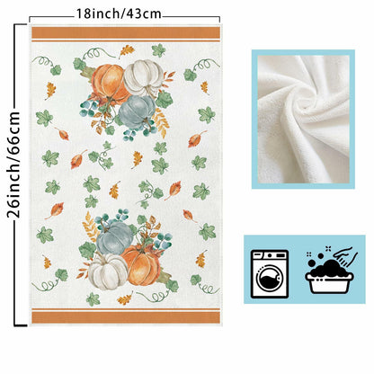 XCHI Fall Pumpkin Striped Dish Towels 18x26 Inch Colored Set of 4