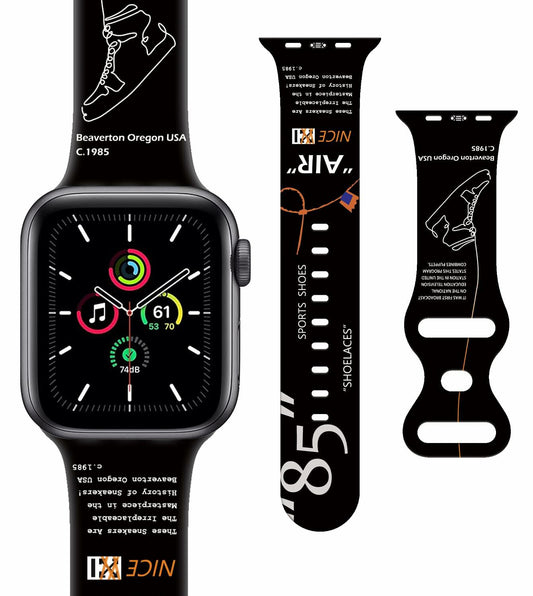 Sports Silicone Watch Bands Black Compatible with iWatch Series 1-9 42mm