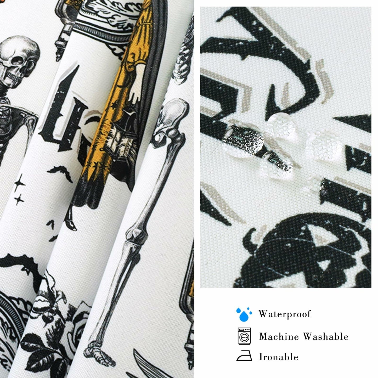 aoselan Halloween Waterproof Tablecloth Skeleton Spider Web 60x102 Inch