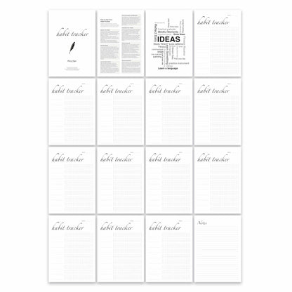 CLEVER SIGNS Habit Tracker Calendar Undated 12 Month Silver Spiral 7x10 Colorful