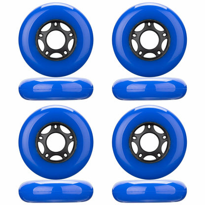 WHEELCOME Inline Skate Wheels 85a Blue 64mm 8-Pack Replacement