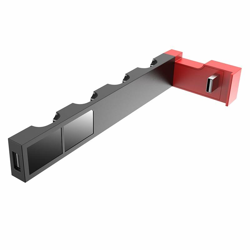 Bestswitches Charging Dock Station for Switch&Switch OLED 4Controllers Red-Black