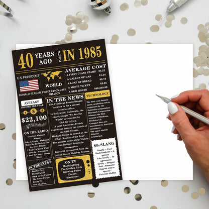 Detuca 40th Birthday Card Funny Gifts Decorations for Men Women DTK-62
