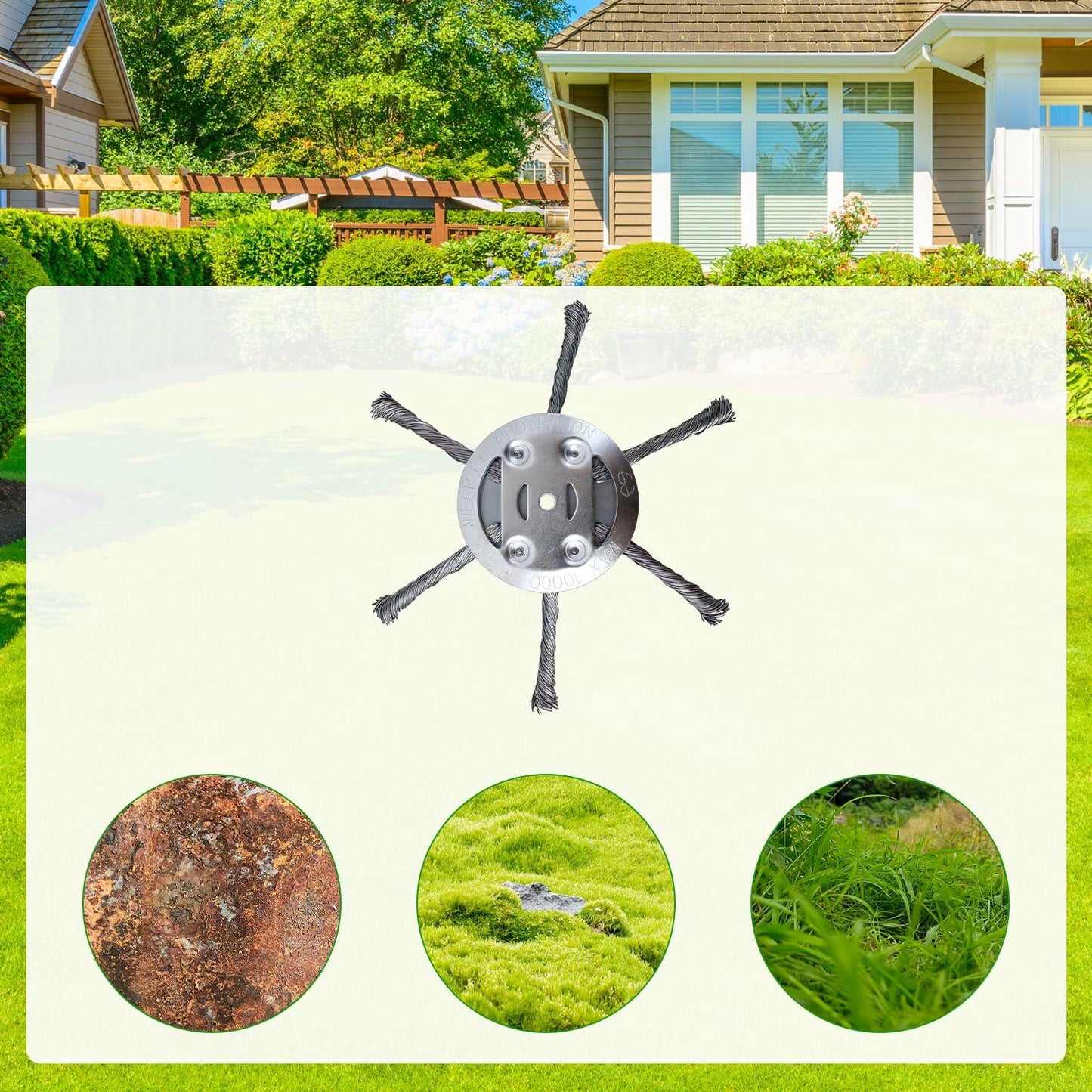Generic Steel Wire Grass Trimmer Head 6in 0.2in Spindle Silver 2Pack