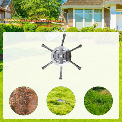 Generic Steel Wire Grass Trimmer Head 6in 0.2in Spindle Silver 2Pack
