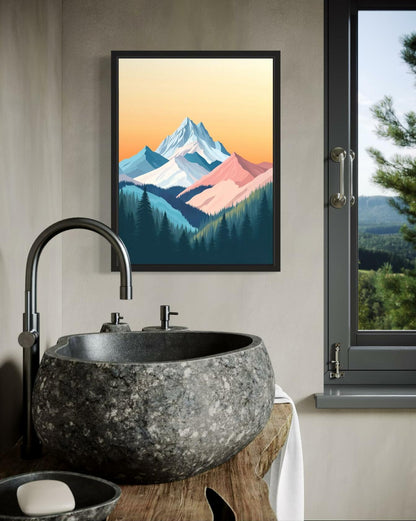 aj decor Shasta Trinity Alps Wall Art Print Poster 8x10 Portrait Paper