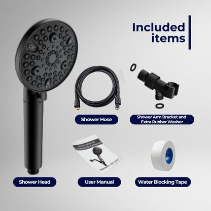 Wavizor Filtered Handheld Shower Head 10 Functions Matte Black High Pressure