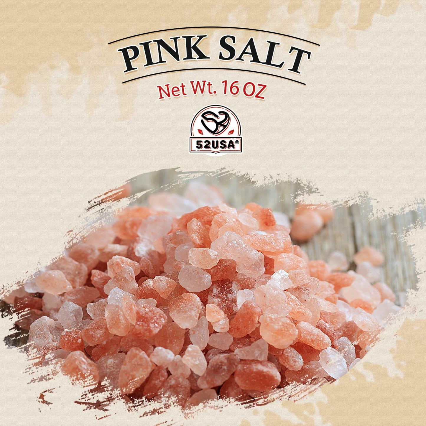 52USA Himalayan Pink Salt Coarse Grain 1 lb Pink Sea Salt Grinder Refill