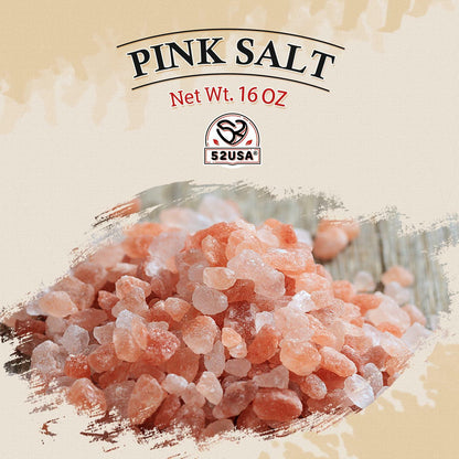 52USA Himalayan Pink Salt Coarse Grain 1 lb Pink Sea Salt Grinder Refill