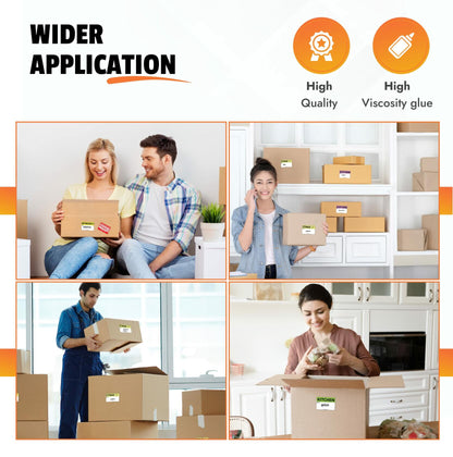 640 Pcs Moving Labels 2x3 Color Coded Fragile & Blank Packing Stickers
